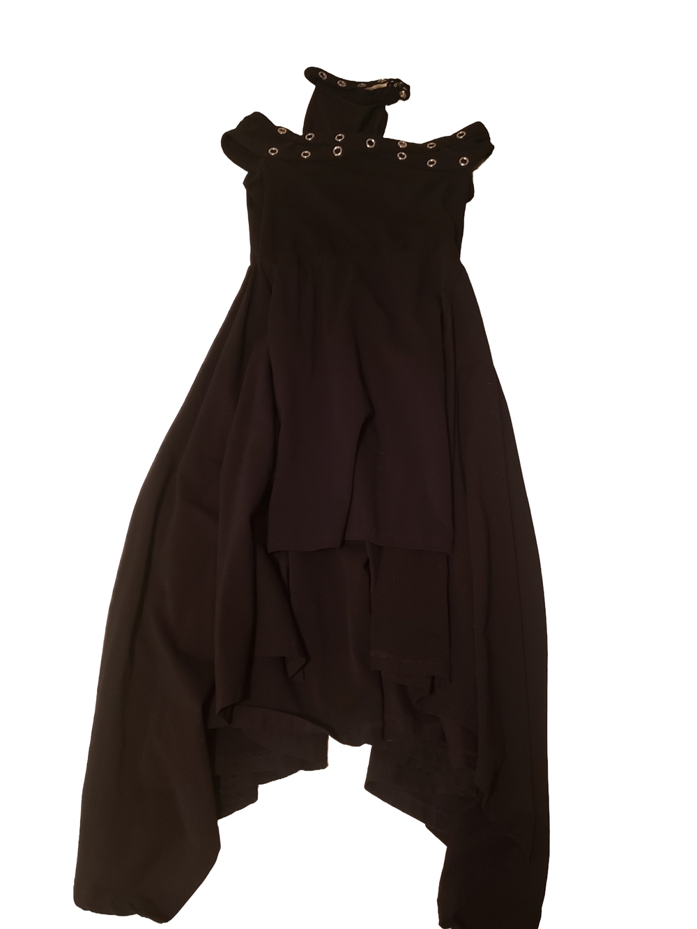 PUNK RAVE High-Low Grommet Detail Goth Dress